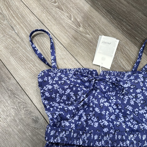 NWT! Peony Vacation Ruched Floral-Print‎ Stretch Swimsuit - Picture 3 of 7